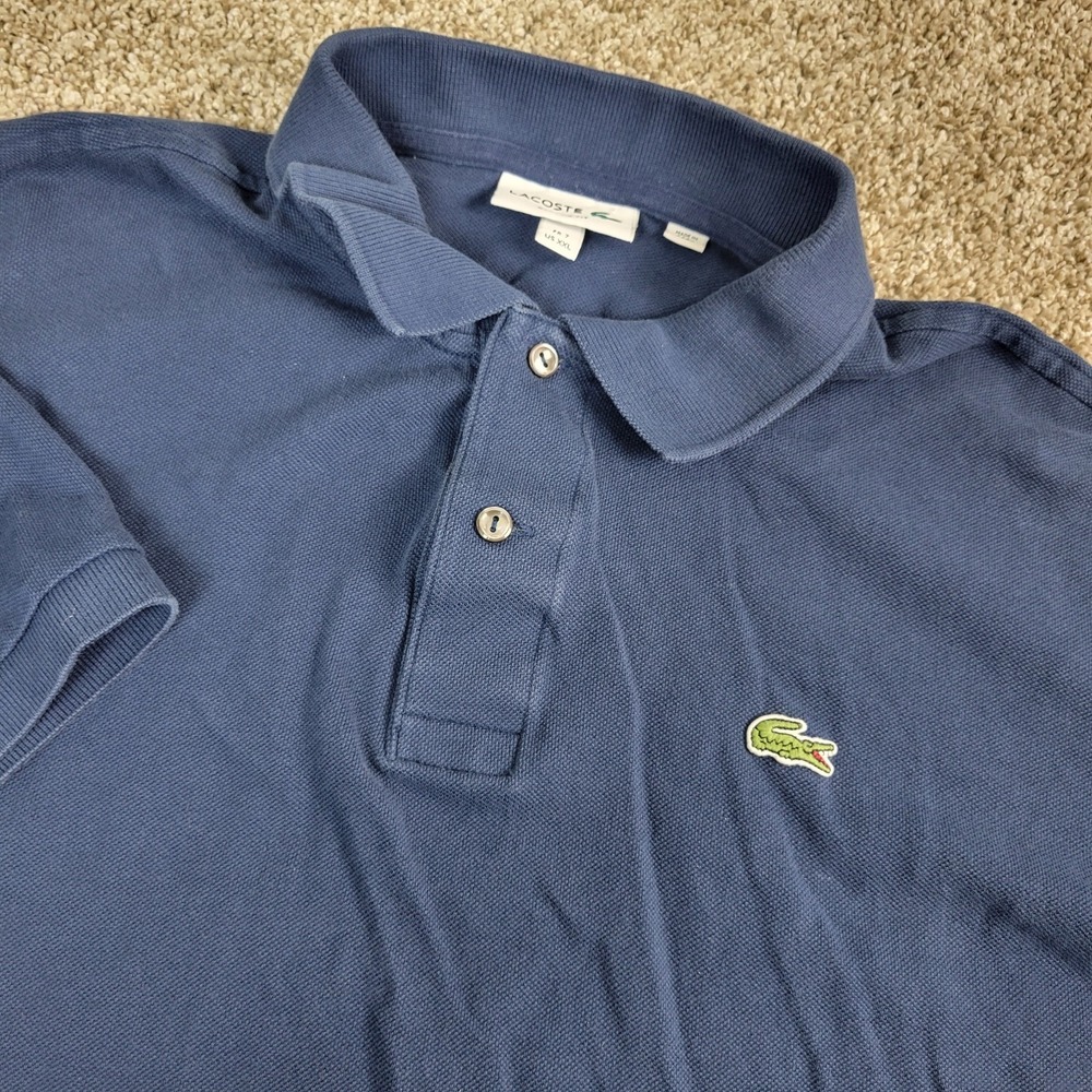 Lacoste Classic Fit Mens 2XL Navy Stretch Knit Short Sleeve Polo